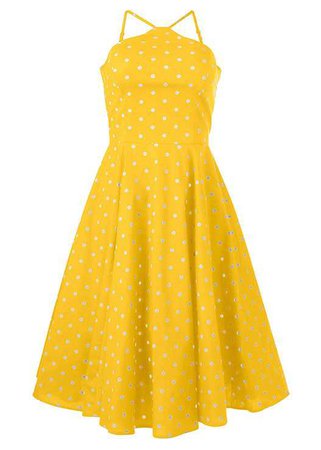 Polka Dot Dress in Yellow | VENUS