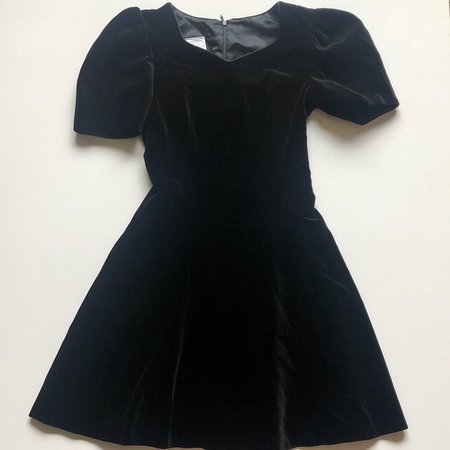 Vintage 1990s black velvet goth/grunge mini dress. Perfect a - Depop