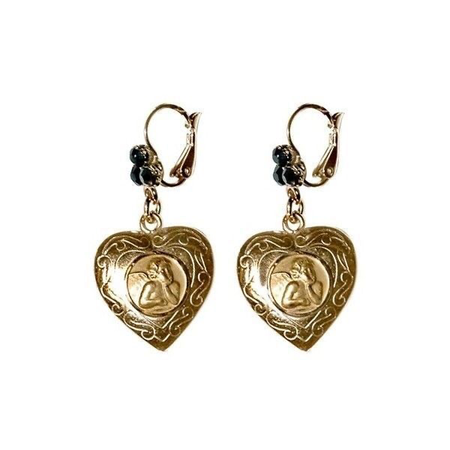 vintage gold heart earrings