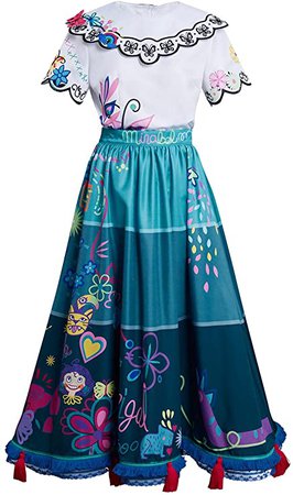 Amazon.com: Women Girl Encanto Mirabel Dress Cosplay Costume Girls Princess Dresses Mirabel Madrigal Shirt Skirt Outfits Halloween Suit : Clothing, Shoes & Jewelry