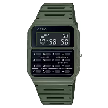 Casio Calculator Watch (Data Bank CA53WF-3B) - Olive Green