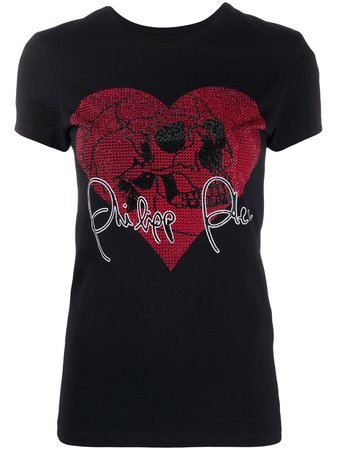 Philipp Plein Love Plein Rhinestone Skull T-Shirt - Farfetch