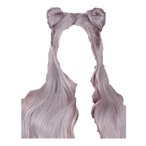 blonde/silver/grey/gray hair png space buns
