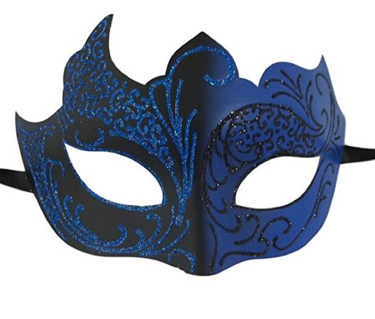 blue masquerade mask