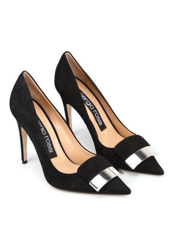 Sergio Rossi - sr1 black suede pumps - court shoes - A78951MCAZ011000