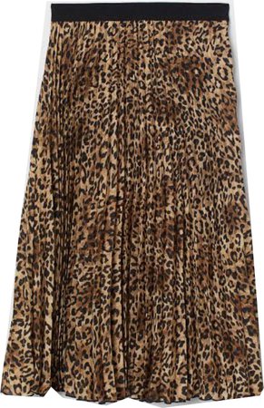 H&M Pleated Cheetah Skirt