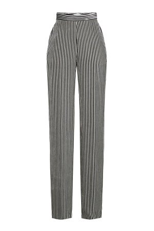 Striped Velvet High-Waist Pants Gr. IT 44