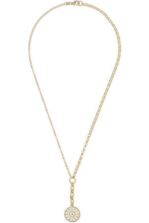 Foundrae | Pyramid 18-karat gold, diamond and enamel necklace | NET-A-PORTER.COM