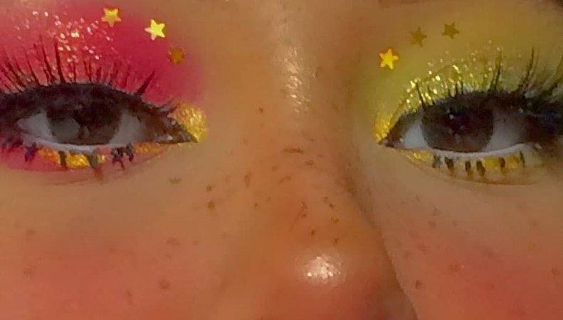 pink and yellow aesthetic makeup