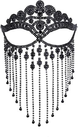 Amazon.com: Black Masquerade Mask For Women Mardi Gras Mask Halloween Couple Party Costume Cosplay Indian Jewelry : Clothing, Shoes & Jewelry