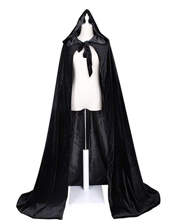 Amazon.com: LuckyMjmy Velvet Renaissance Medieval Cloak Cape lined with Satin (Small, Wine red-Black): Clothing