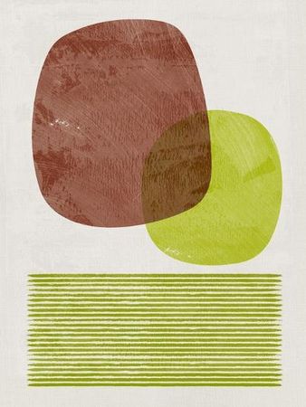 'Mid Century Brown and Yellow Green Study' Art Print - Eline Isaksen | Art.com