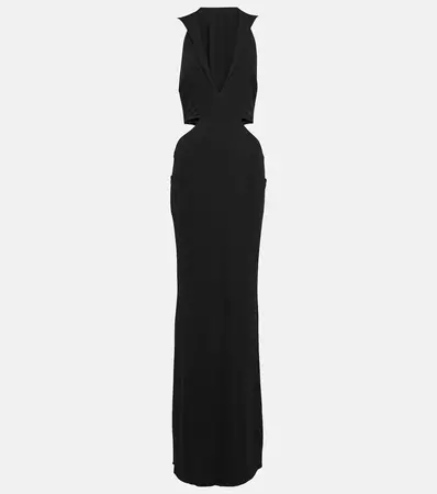 Cutout Jersey Gown in Black - Tom Ford | Mytheresa