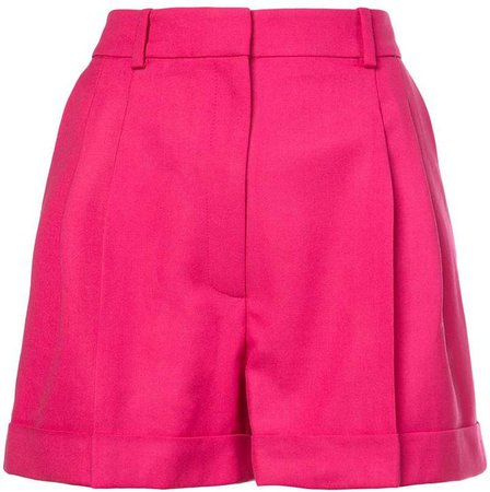 Cherry Red Seam Detail Faux Leather Shorts