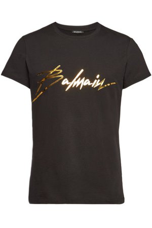 Balmain - Embellished Cotton T-Shirt - black