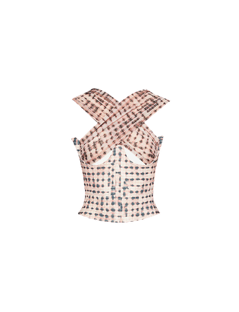 CHARLOTTE KNOWLES Anti checked stretch-woven top