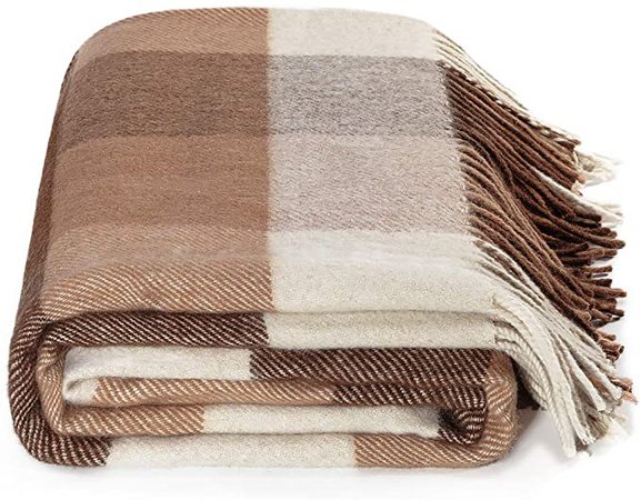 Amazon.com: Farridoro Wool Plaid Blankets and Throws 51Inches with 67Inches Decorative Fringe Polyester Fiber Blanket All Season Use for Bed Sofa Couch Camping Chair Outdoor : Home & Kitchen