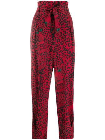 RED Valentino Leopard Print high-waisted Trousers - Farfetch