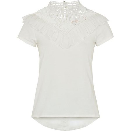JOYOUS MIXED LACE JERSEY TOP - House of Fraser