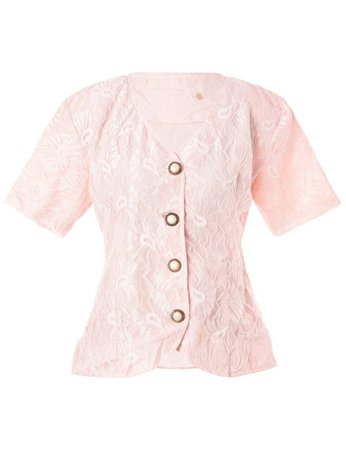 Women's Floral Lace Blouse Pink, S | Beyond Retro - E00503070