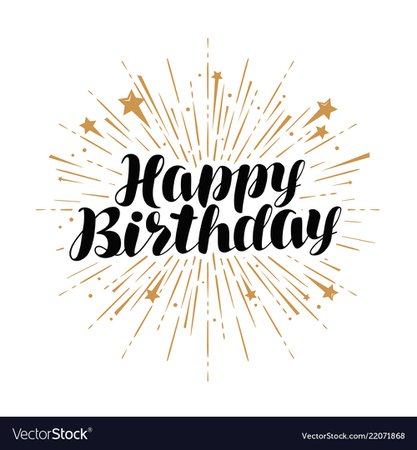 Happy birthday greeting card handwritten Vector Image
