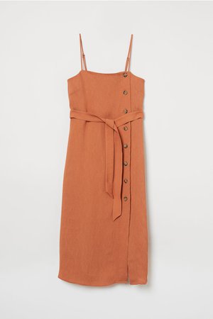 Платье на пуговицах - Оранжевый - Женщины | H&M RU