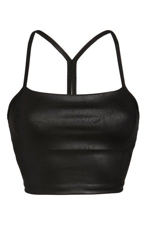 Beyond Yoga Luxe Faux Leather Crop Tank | Nordstrom