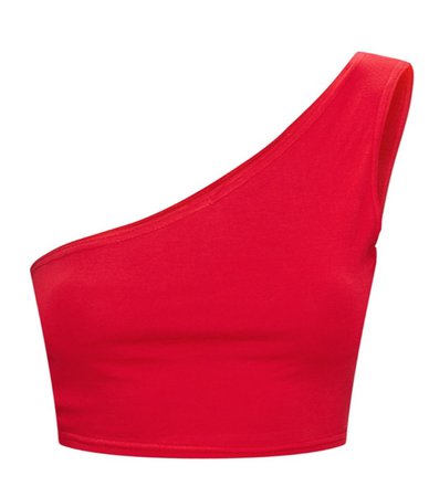 Red one shoulder cropped tank