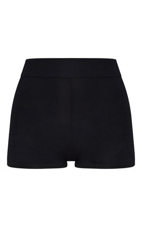 Basic Black High Waisted Shorts | PrettyLittleThing USA