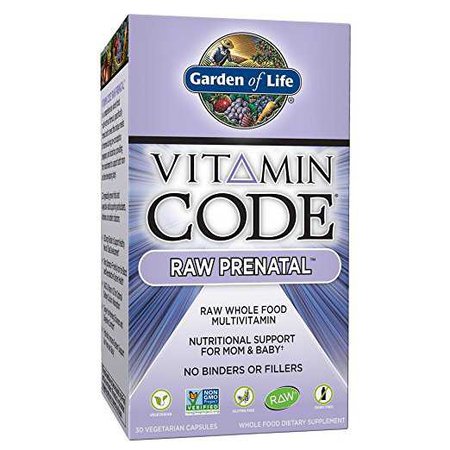 Amazon.com: Garden of Life Vegetarian Prenatal Multivitamin Supplement with Folate - Vitamin Code Raw Prenatal Whole Food Vitamin for Mom and Baby, 30 Capsules: Health & Personal Care
