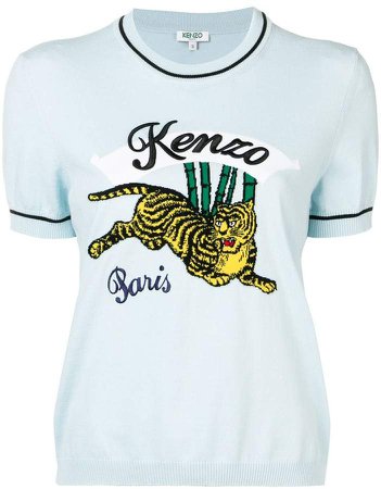 embroidered tiger logo T-shirt