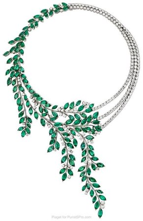 Piaget, emerald and diamond earrings