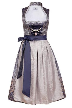Edelnice Trachtenmode Women's Midi Dirndl Dirndl Dress Blue Blue: Amazon.co.uk: Clothing