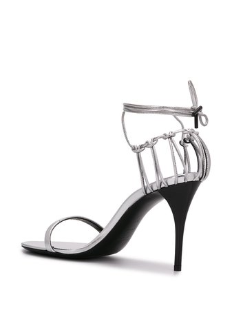 Saint Laurent Metallic Lexi 100Mm Sandals Ss20 | Farfetch.com