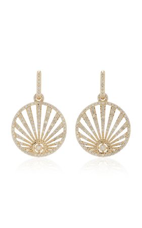 Sunrise 14k Yellow Gold Diamond Earrings By Sheryl Lowe | Moda Operandi
