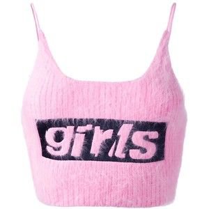 *clipped by @luci-her* Alexander Wang girls embroidered knit crop top