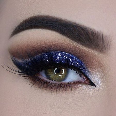 Royal Blue Shimmery Eye Makeup