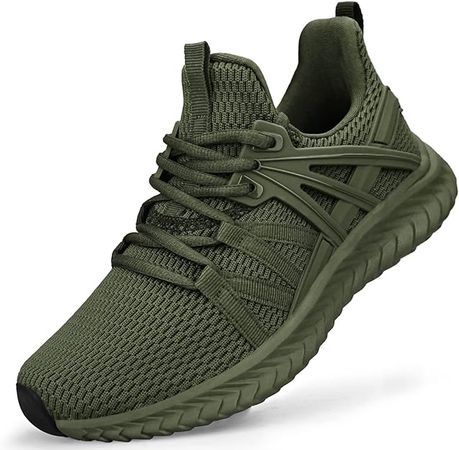 Amazon.com | Abboos Sport Running Shoes for Women Mesh Lightweight Breathable Gym Sneakers Trail Runners Fashion Sneakers Khaki | Shoes