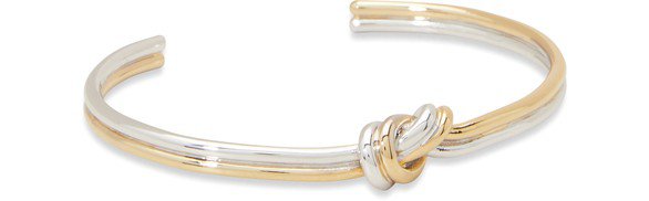 Women's Knot double bracelet in gilded brass and rhodium | CELINE | 24S | 24S