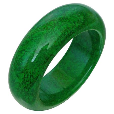 Natural Maw-Sit-Sit Jade Statement Bangle Bracelet