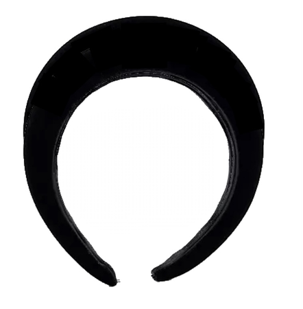 padded black velvet headband