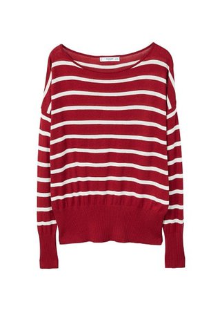 MANGO Fine-knit striped sweater