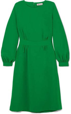 Voyage Belted Twill Dress - Green