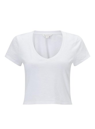 Slubby V-Neck T-Shirt - Tops - Clothing - Miss Selfridge