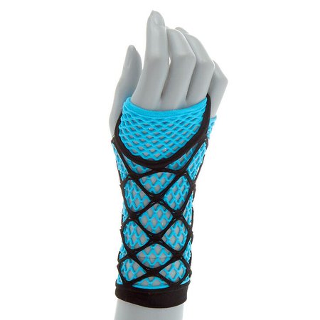 Layered Fishnet Gloves - Blue | Claire's US