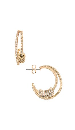 Ettika Ring Double Hoop Earrings in Gold | REVOLVE