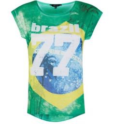Green Brazil Palm Tree Print T-Shirt