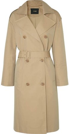 Belted Cotton-canvas Trench Coat - Beige