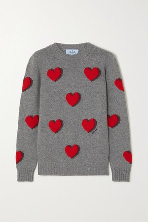 Prada | Intarsia wool and cashmere-blend sweater | NET-A-PORTER.COM