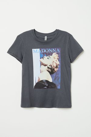 Printed T-shirt - Dark grey/Madonna - Ladies | H&M GB